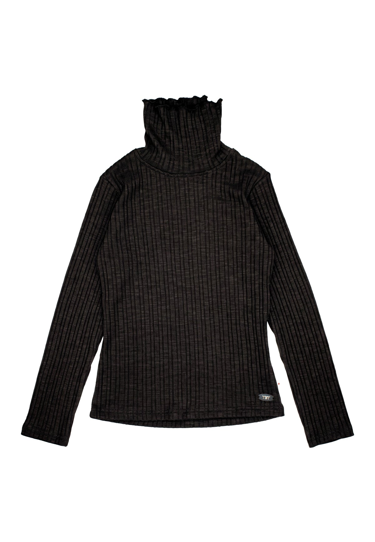 Maglia a coste ragazza - Nero