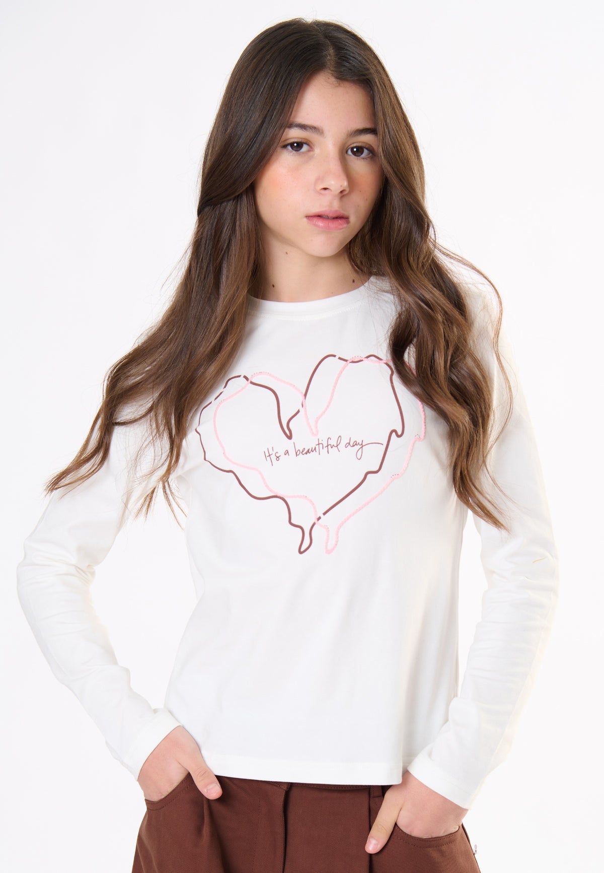 T-shirt ragazza - Latte