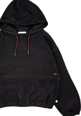 Maglia in velluto con cappuccio ragazza - Nero