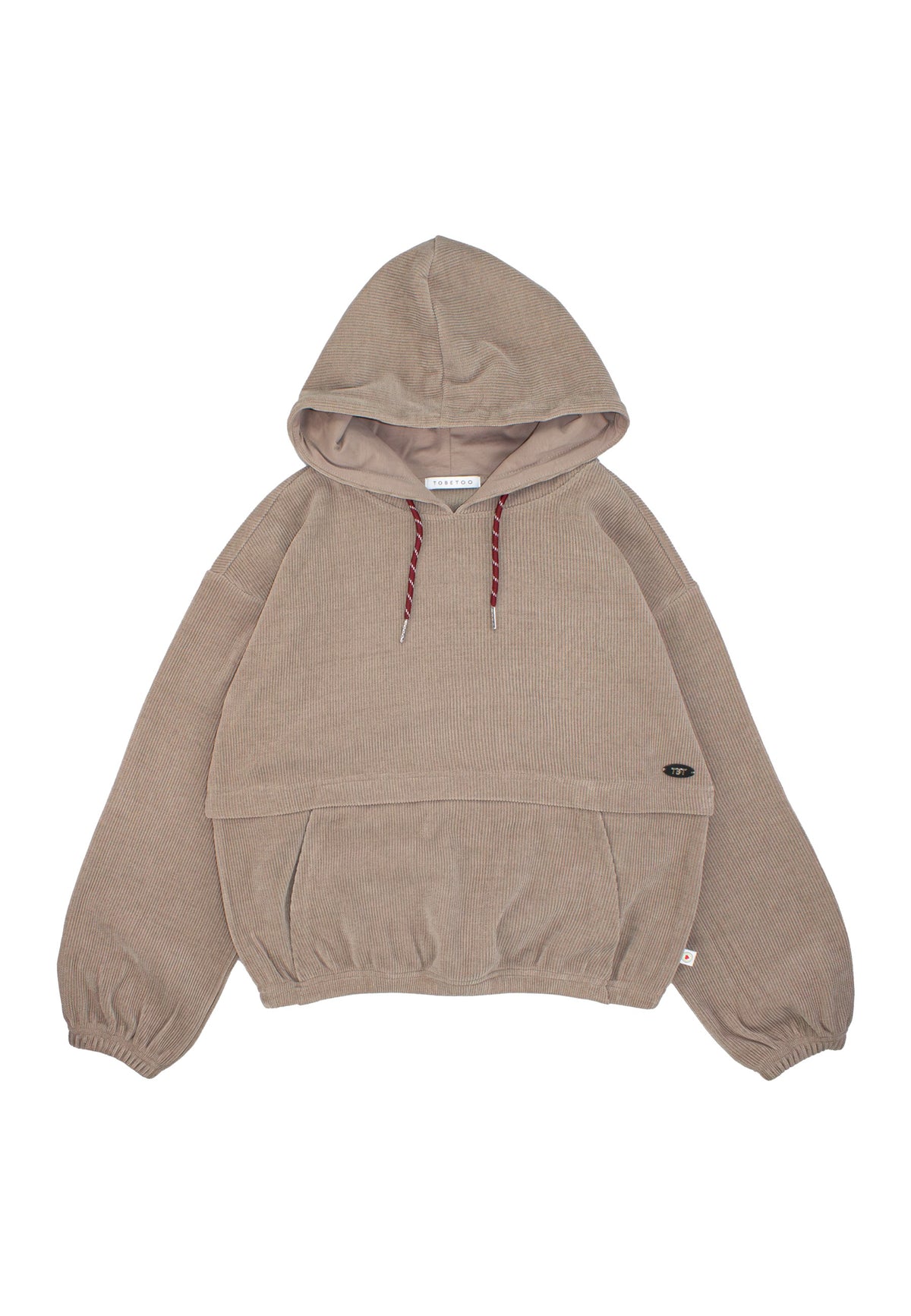 Maglia in velluto con cappuccio ragazza - Tortora