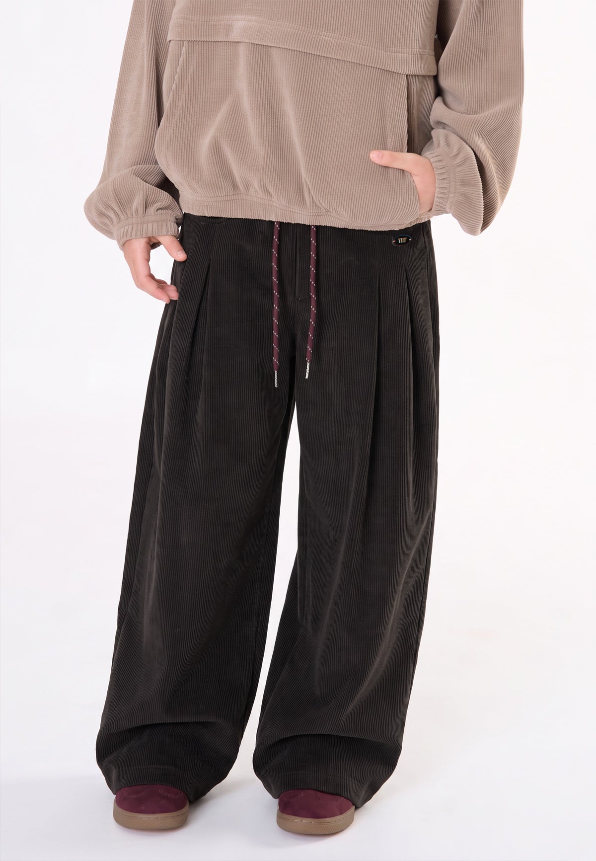 Pantalone in velluto ragazza - Nero