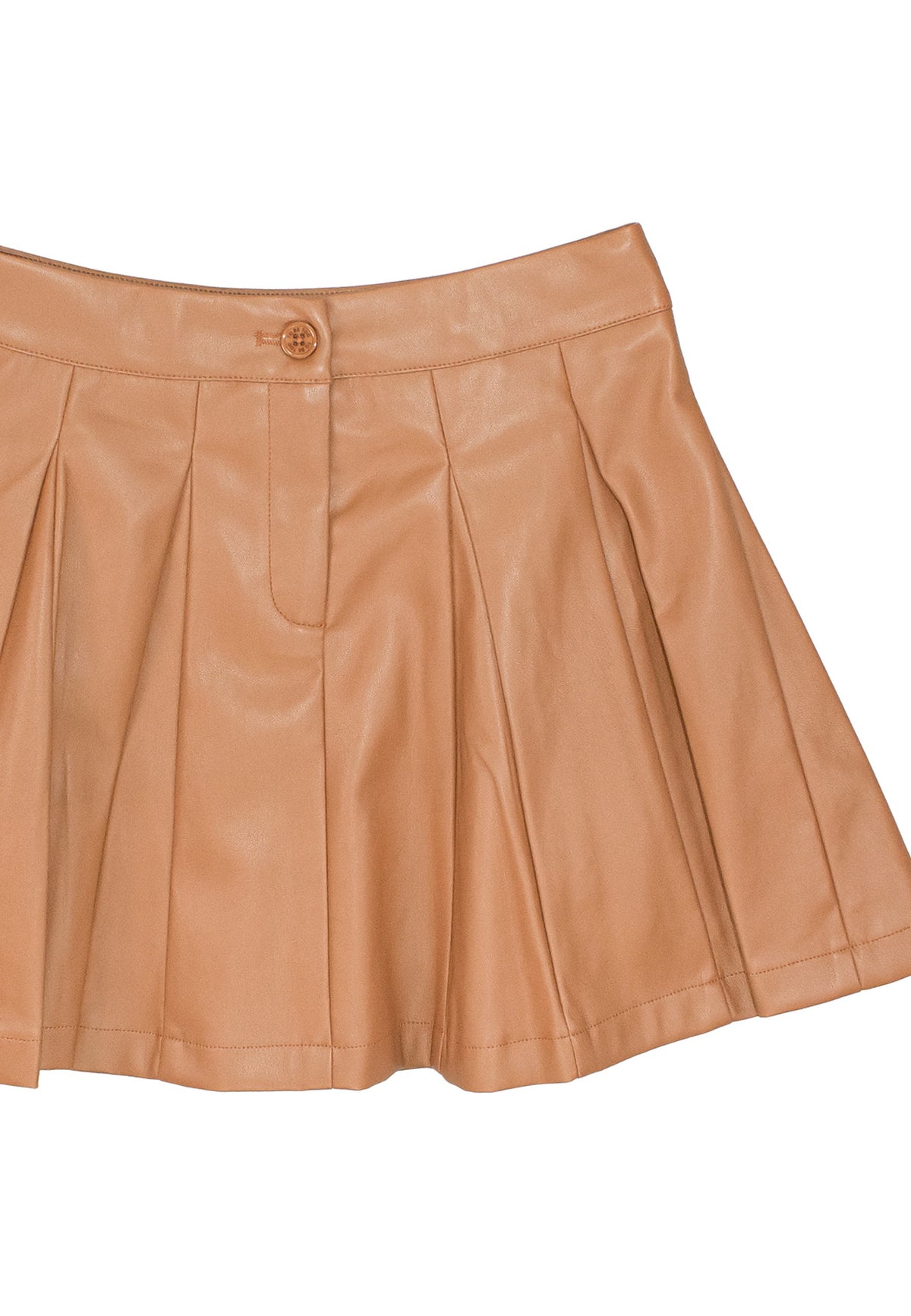 Gonna in ecopelle ragazza - Caramello
