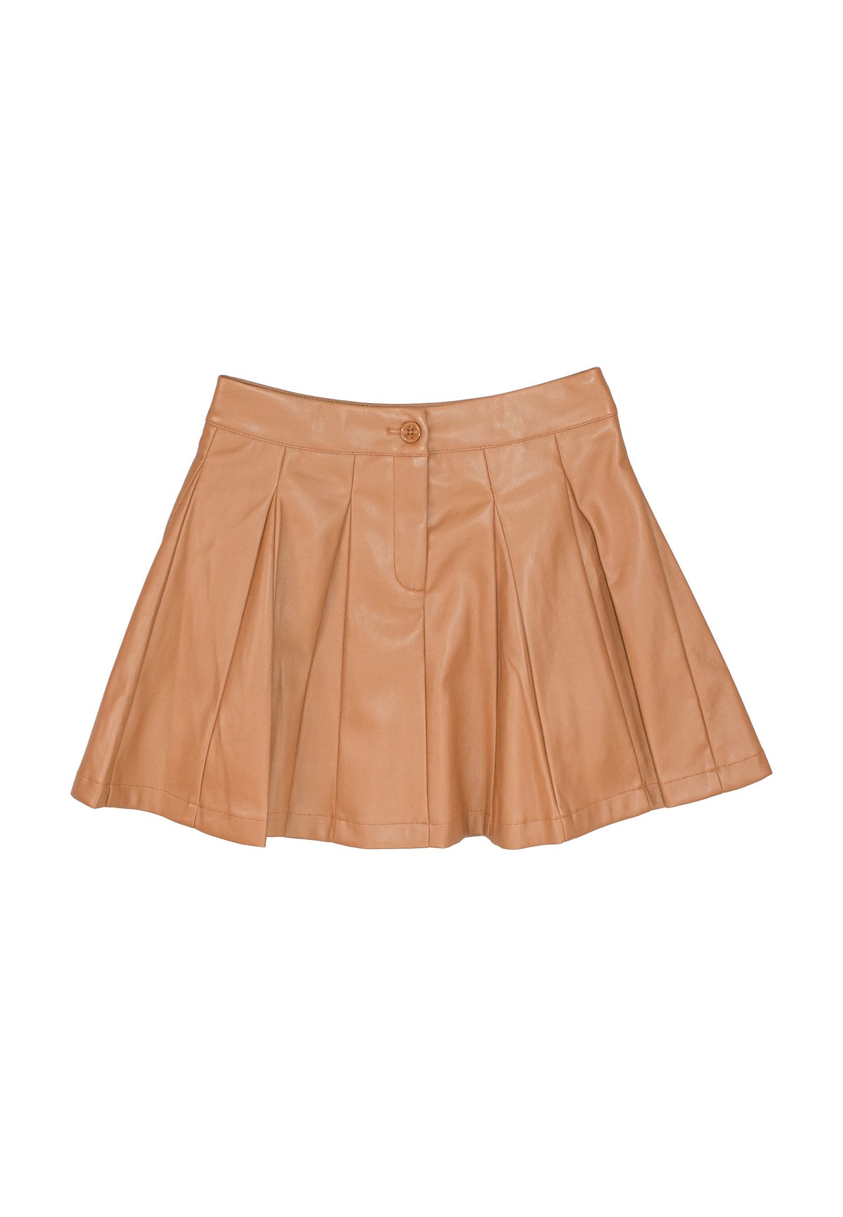 Gonna in ecopelle ragazza - Caramello