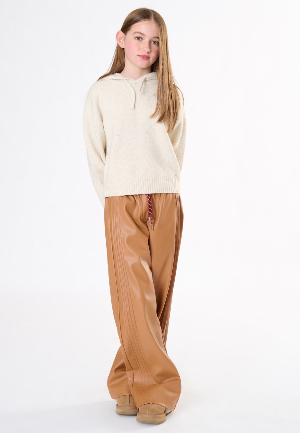 Pantalone in ecopelle ragazza - Caramello