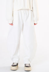 Pantalone in tessuto accoppiato ragazza - Latte