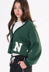 Cardigan in felpa ragazza - Verde