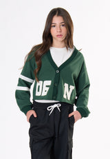 Cardigan in felpa ragazza - Verde