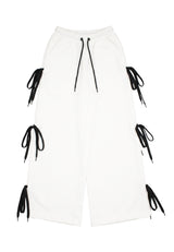 Pantaloni con lacci ragazza - Latte