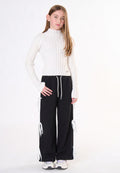 Pantaloni con lacci ragazza - Nero