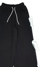 Pantaloni con lacci ragazza - Nero