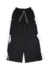 Pantaloni con lacci ragazza - Nero
