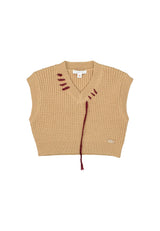 Gilet in maglia bambina - Cammello