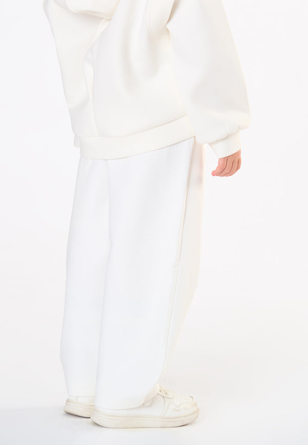 Pantalone in tessuto accoppiato bambina - Latte