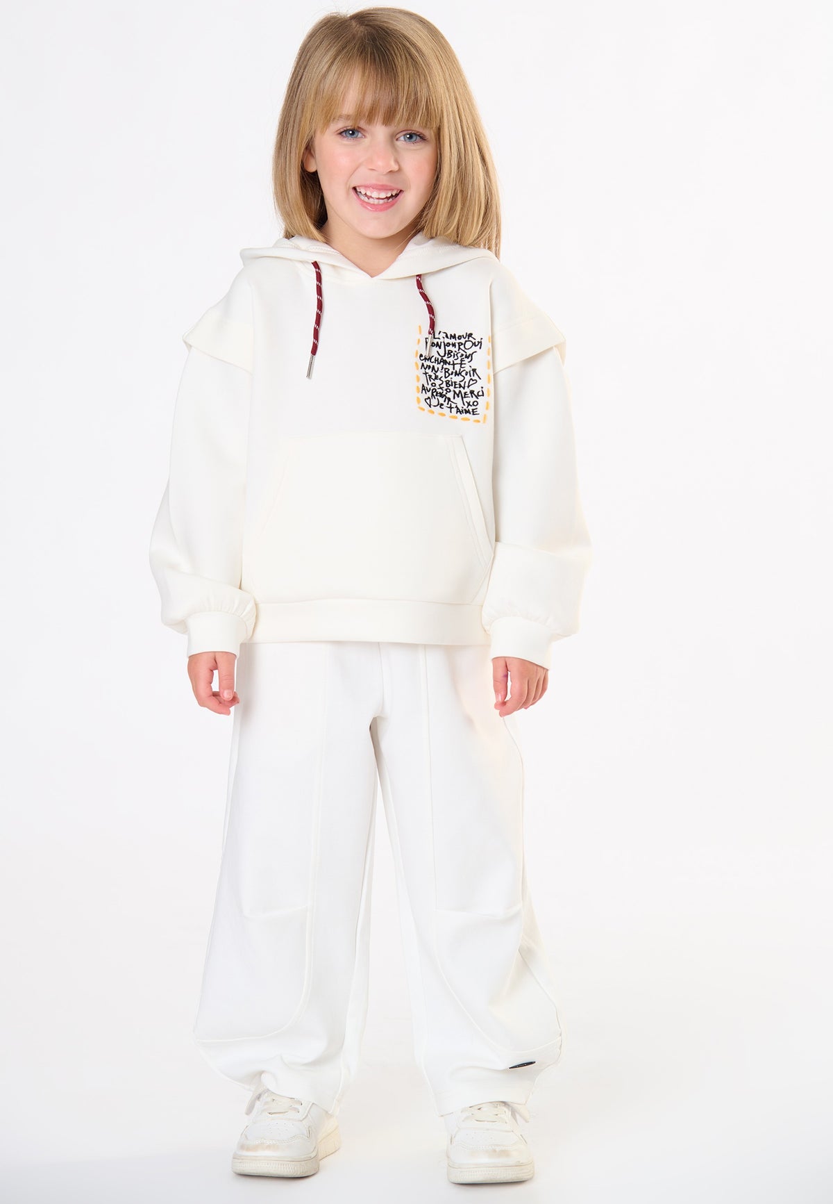 Pantalone in tessuto accoppiato bambina - Latte