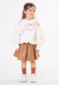 Gonna in ecopelle bambina - Caramello