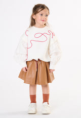 Gonna in ecopelle bambina - Caramello