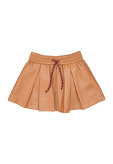 Gonna in ecopelle bambina - Caramello