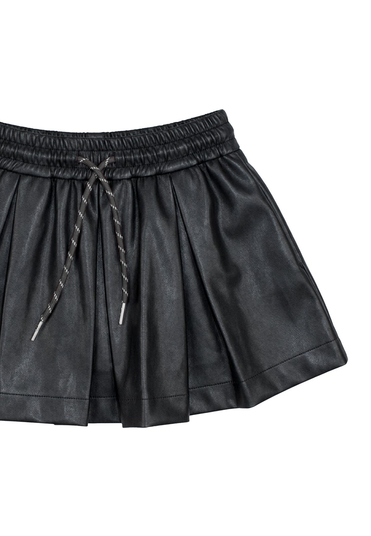 Gonna in ecopelle bambina - Nero