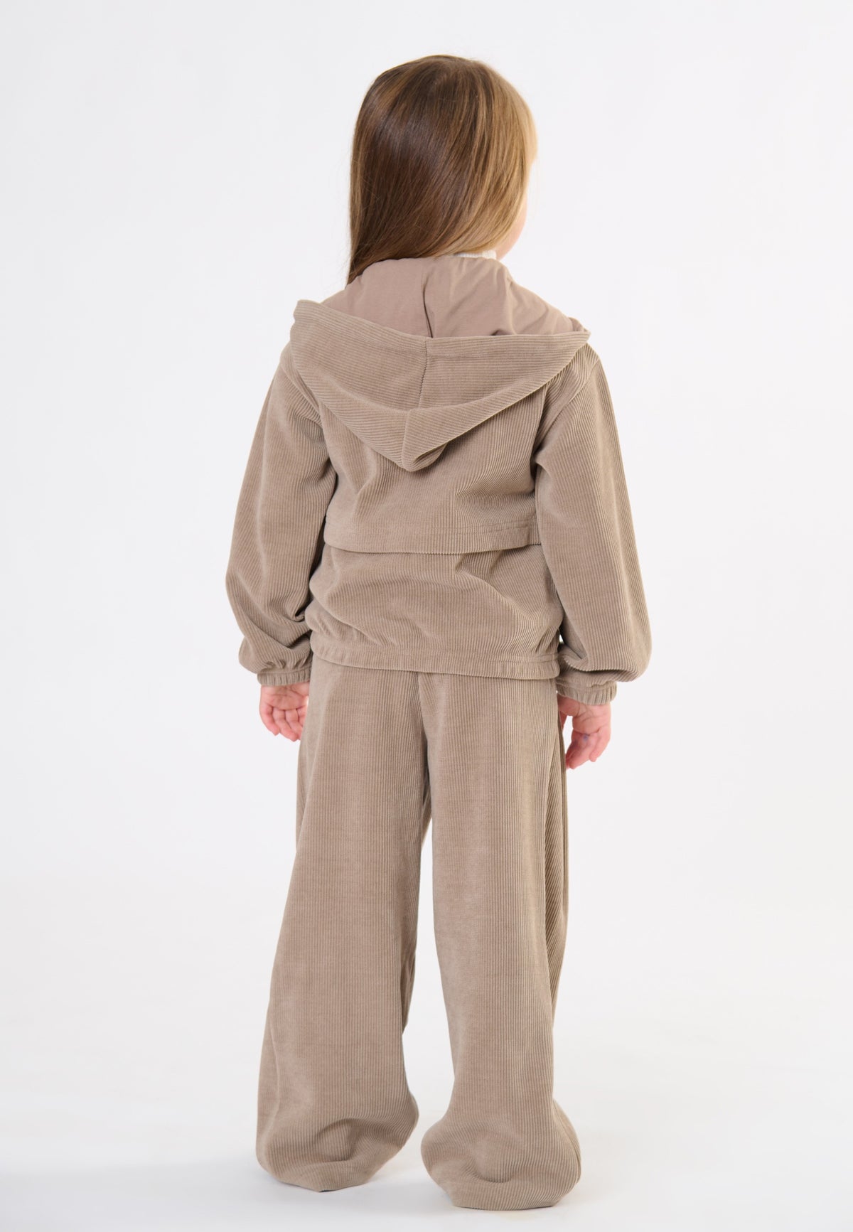 Pantalone in velluto bambina - Tortora
