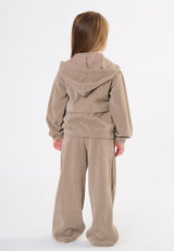 Pantalone in velluto bambina - Tortora