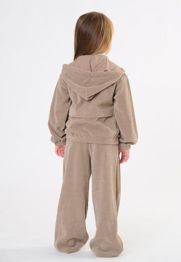 Pantalone in velluto bambina - Tortora