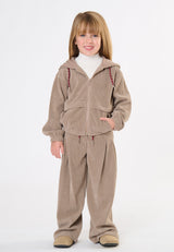 Pantalone in velluto bambina - Tortora