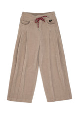 Pantalone in velluto bambina - Tortora
