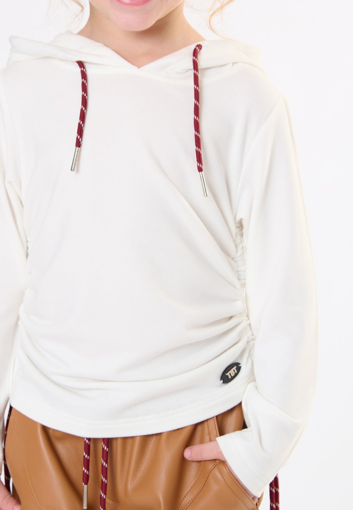 T-shirt con cappuccio bambina - Latte