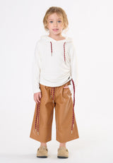 Pantalone ecopelle bambina - Caramello