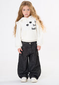 Pantalone jeans bambina - Nero