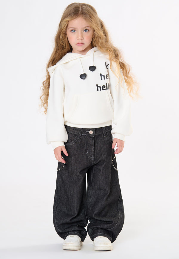 Pantalone jeans bambina - Nero