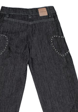 Pantalone jeans bambina - Nero