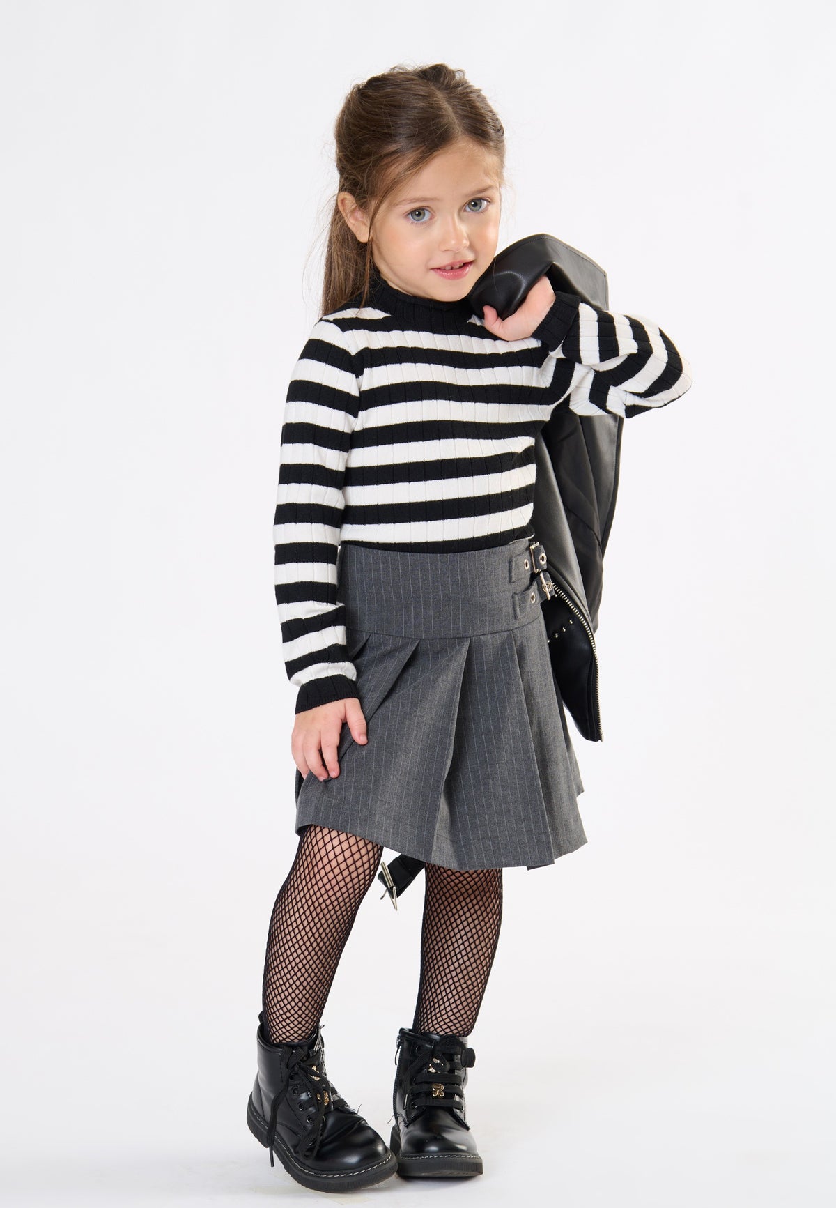 Gonna gessata bambina - Grigio