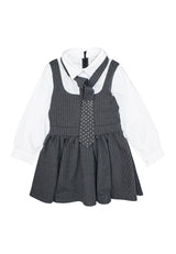Abito gessato bambina - Grigio/Bianco
