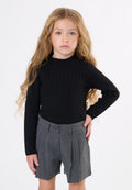 Shorts gessato bambina - Grigio