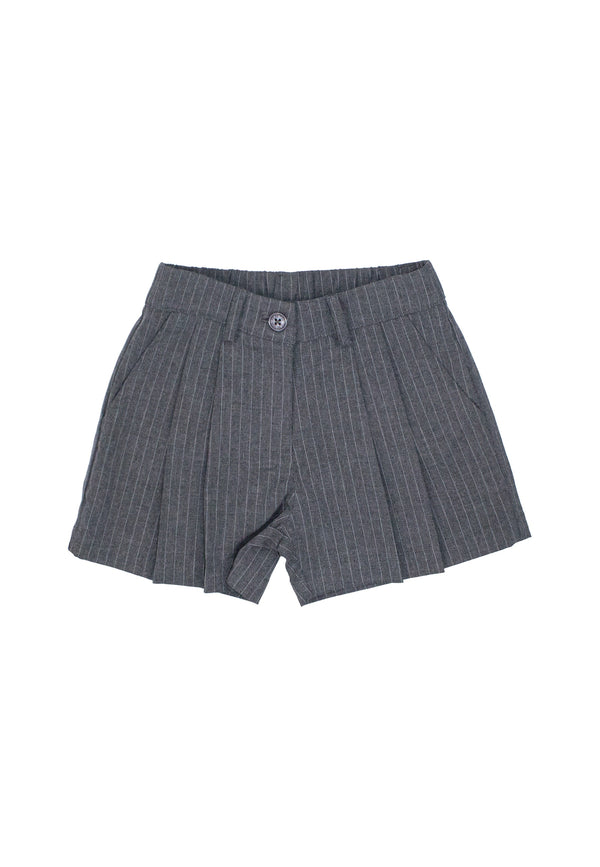 Shorts gessato bambina - Grigio