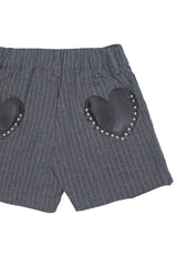 Shorts gessato bambina - Grigio