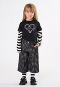 Bermuda jeans con borchie bambina - Nero
