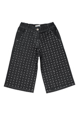 Bermuda jeans con borchie bambina - Nero