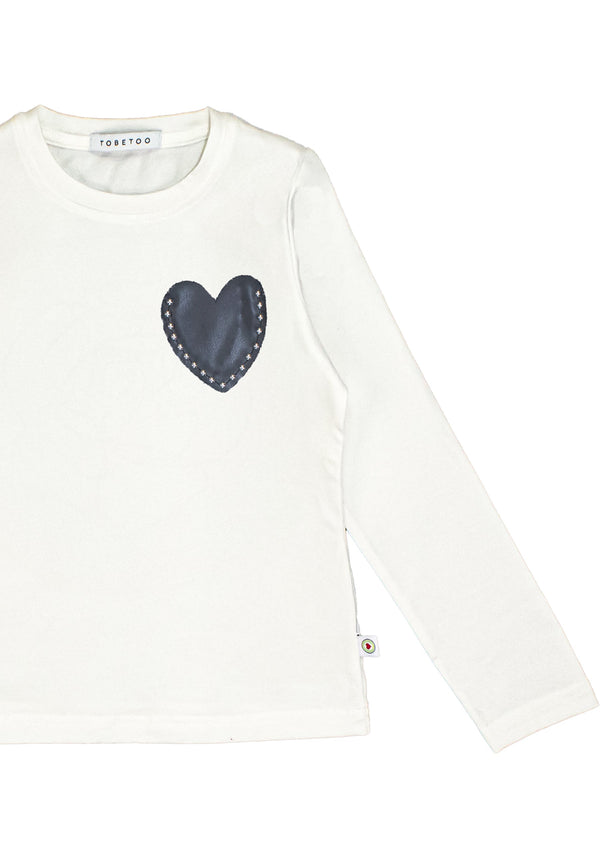 T-shirt bambina con taschino - Latte