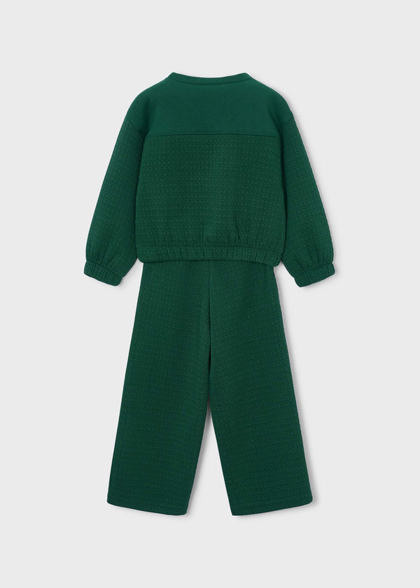 Tuta felpa con taschini e pantalone bambina - Bottiglia