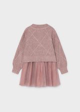 Vestito a maglia combinato con fiocchi bambina - Vigore