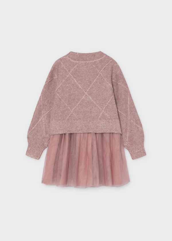 Vestito a maglia combinato con fiocchi bambina - Vigore