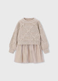 Vestito a maglia combinato con fiocchi bambina - Vigore