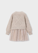 Vestito a maglia combinato con fiocchi bambina - Vigore