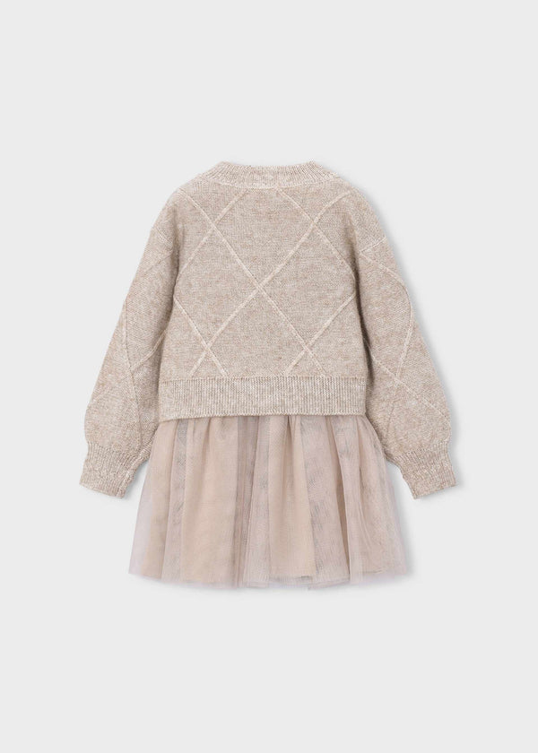 Vestito a maglia combinato con fiocchi bambina - Vigore