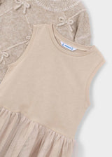 Vestito a maglia combinato con fiocchi bambina - Vigore