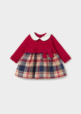 Vestito a maglia combinato neonata - Red