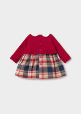 Vestito a maglia combinato neonata - Red