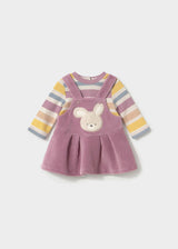 Vestito apagliaccetto neonata - Malva